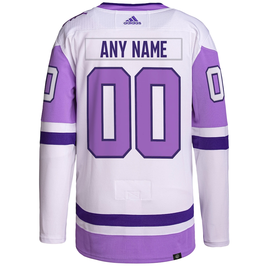 Youth Montreal Canadiens White/Purple Hockey Fights Cancer Primegreen Authentic Custom Jersey